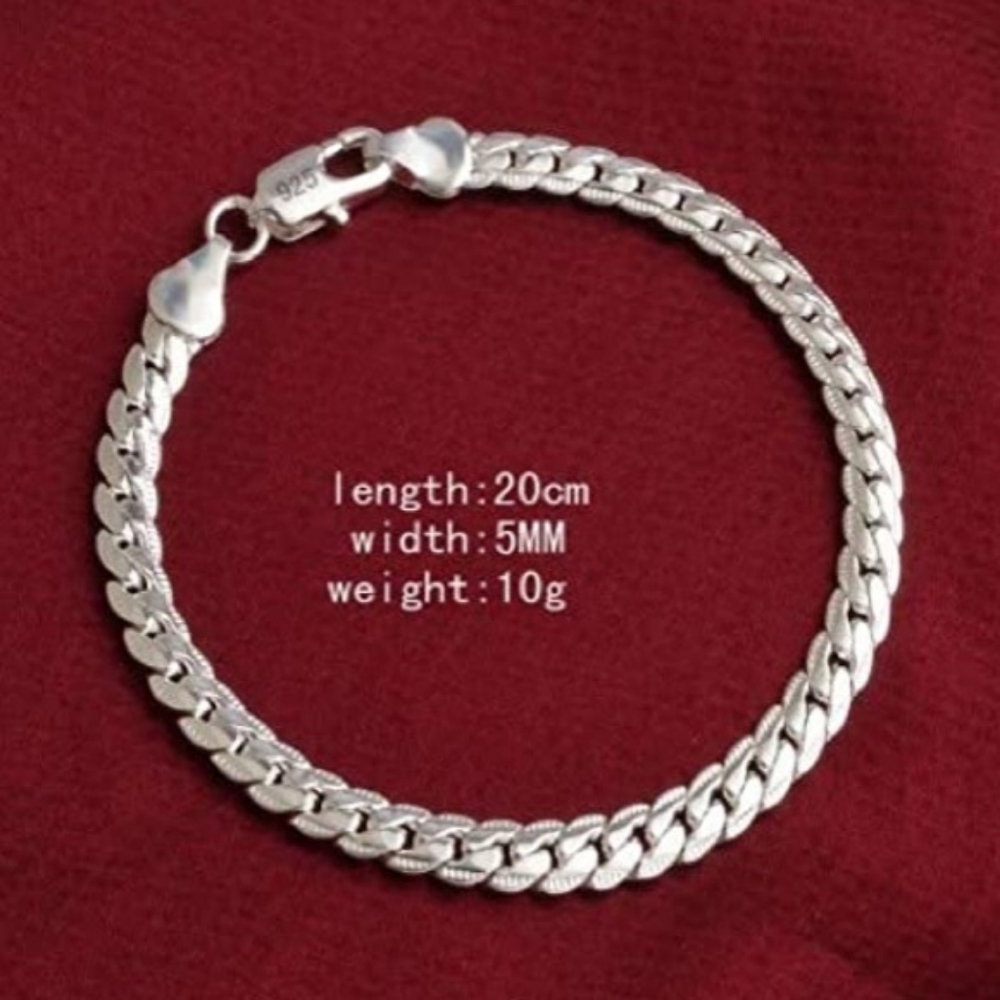 925 SILVER 5MM SNAKE CHAIN BRACELET - Picture 3 of 4